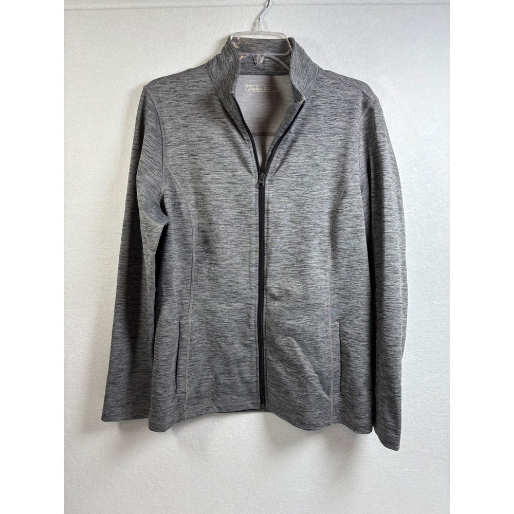 Lady Hagen Womens Large Gray Heather Full Zip Athletic Golf Jacket Stretch